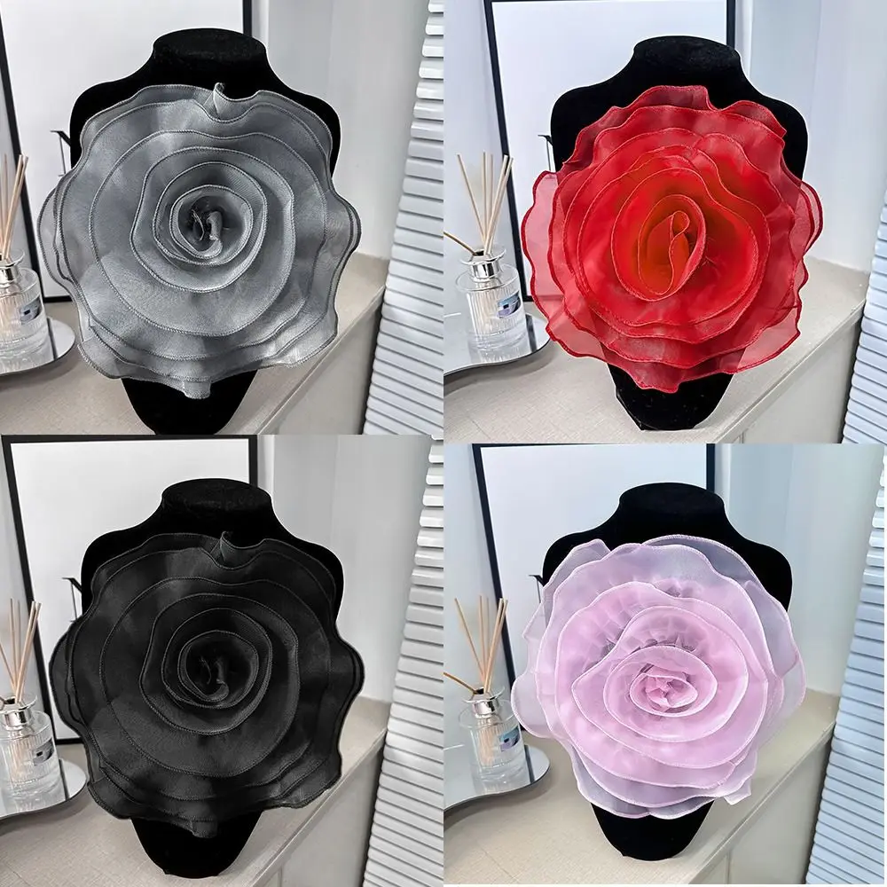 patch de fleur de rose fait à la main, accessoires de broche artificielle, fleur de poitrine en organza, applique de couture bricolage, nouveau patch de fleur de rose fait à la main, accessoires de broche artificielle, fleur de poitrine en organza, applique de couture bricolage, nouveau