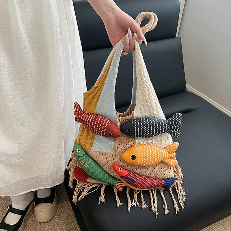 sacs fourre tout pour femmes dessin animé japonais poisson harajuku polyvalent à la mode polyvalent nouveau sac à main de haute qualité marque de luxe sac à bandoulière sacs fourre tout pour femmes dessin animé japonais poisson harajuku polyvalent à la mode polyvalent nouveau sac à main de haute qualité marque de luxe sac à bandoulière