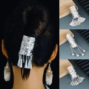 Accessoire de cheveux à pampilles florales bohème Vintage pour femmes, Design élégant à pampilles, chignons queue de cheval pour événements décontractés et formels Accessoire de cheveux à pampilles florales bohème Vintage pour femmes, Design élégant à pampilles, chignons queue de cheval pour événements décontractés et formels