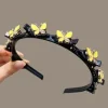 accessoires pour cheveux bandes de cheveux élégantes avec clips doux brillant femmes papillon cerceau de cheveux outil de tissage de cheveux bandeau en plastique femme