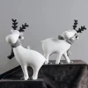 statue de renne de noël en résine artisanale, décoration de vacances festive pour la maison, le bureau, le meuble tv et le bureau, décoration de noël de renne