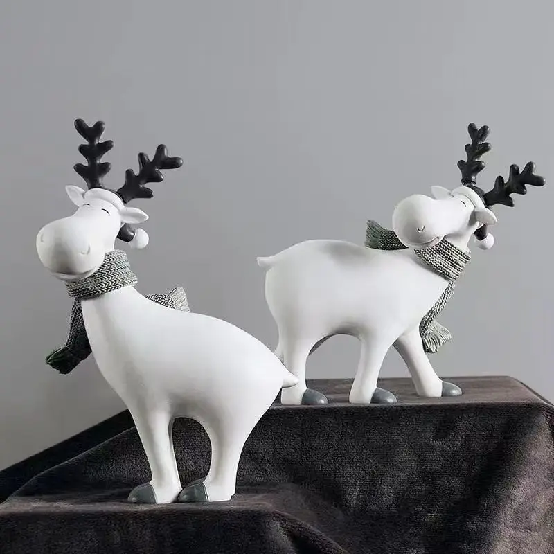 statue de renne de noël en résine artisanale, décoration de vacances festive pour la maison, le bureau, le meuble tv et le bureau, décoration de noël de renne statue de renne de noël en résine artisanale, décoration de vacances festive pour la maison, le bureau, le meuble tv et le bureau, décoration de noël de renne