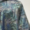 brocart de queue de paon bleu prédécoupé, tissu décoratif à motif complexe à texture luxueuse pour robes, manteaux, tissus d'ameublement de coussins