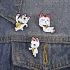 broche en alliage de chat porte bonheur, dessin animé mignon, broches en émail, badge en métal personnalisé et tendance, accessoires cadeaux amusants