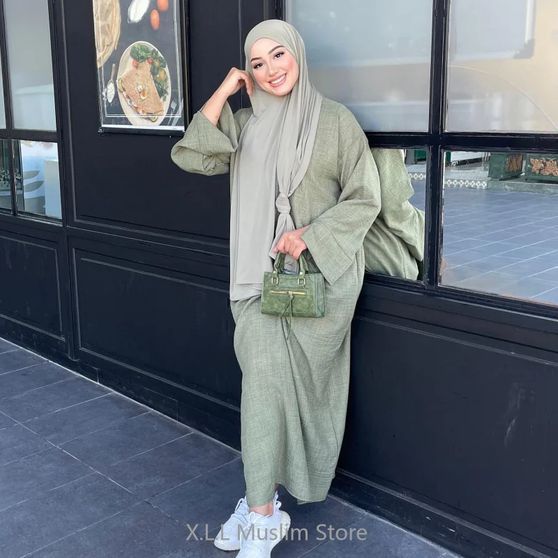 abaya en lin décontracté pour filles, kebaya, kaftan, turquie, islamique, eid, robes d'hiver, solide, document, paupières, 2024 abaya en lin décontracté pour filles, kebaya, kaftan, turquie, islamique, eid, robes d'hiver, solide, document, paupières, 2024