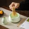 bol matcha japonais traditionnel et porte fouet, bol à thé avec bec verseur pour table de bureau, cérémonie du thé, cadeau de fête, 1/2 pièces