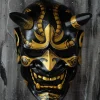 prajna masque fantôme d'horreur japonais en latex pour adulte, déguisement de samouraï, démon, oni, accessoire de carnaval d'halloween