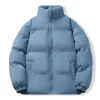 2025 nouveaux hommes col montant robe en coton simple couleur unie robe de pain ample chaud coton manteau manteau disponible en cinq couleurs