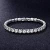 luxe hiphop glacé 4mm cubique zircone cristal tennis bracelets pour femme hommes couleur or argent couleur bracelet chaîne bijoux