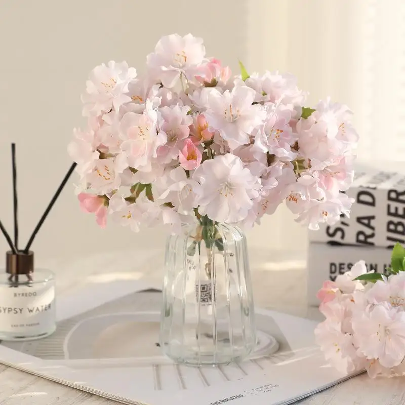 bouquet de branches de fleurs de cerisier, branches courtes, fleur de pêche de printemps, fleur artificielle, décoration de la maison, petit bouquet bouquet de branches de fleurs de cerisier, branches courtes, fleur de pêche de printemps, fleur artificielle, décoration de la maison, petit bouquet