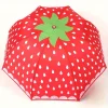 Parapluie pliable à motif de fraise, Ultra léger, mignon, décoratif, manuel, adapté aux étudiantes et aux femmes, 1 pièce