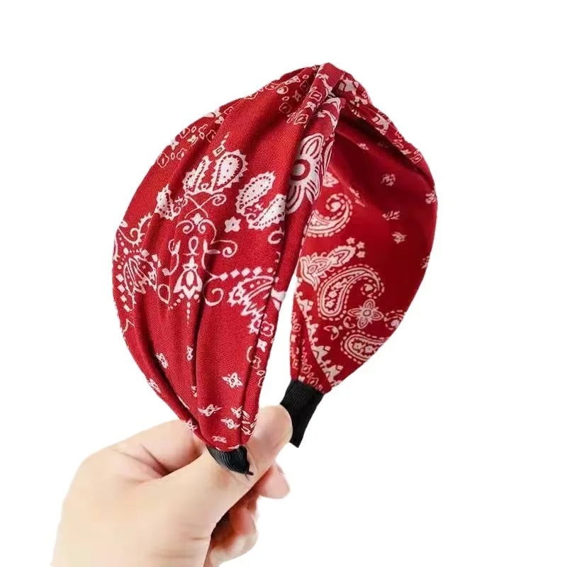 version coréenne du nouveau bandeau à larges bords, bandeau polyvalent à larges bords avec fleur de cajou de tempérament rétro version coréenne du nouveau bandeau à larges bords, bandeau polyvalent à larges bords avec fleur de cajou de tempérament rétro