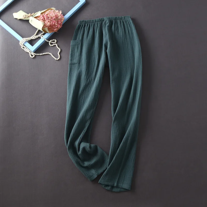 pyjama cactus en crêpe de coton pour femme, pantalon à manches longues, confortable, service à domicile, nouveau style japonais, printemps et automne pyjama cactus en crêpe de coton pour femme, pantalon à manches longues, confortable, service à domicile, nouveau style japonais, printemps et automne