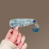 pince à cheveux latérale à frange en cristal bleu, 1 pièce, barrette à franges en perles élégantes avec pompon suspendu, accessoires pour cheveux boho pour femmes et filles