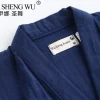 kimono en coton pour homme, pyjama fin, couleurs noires et marine, vêtements de maison décontractés, printemps automne