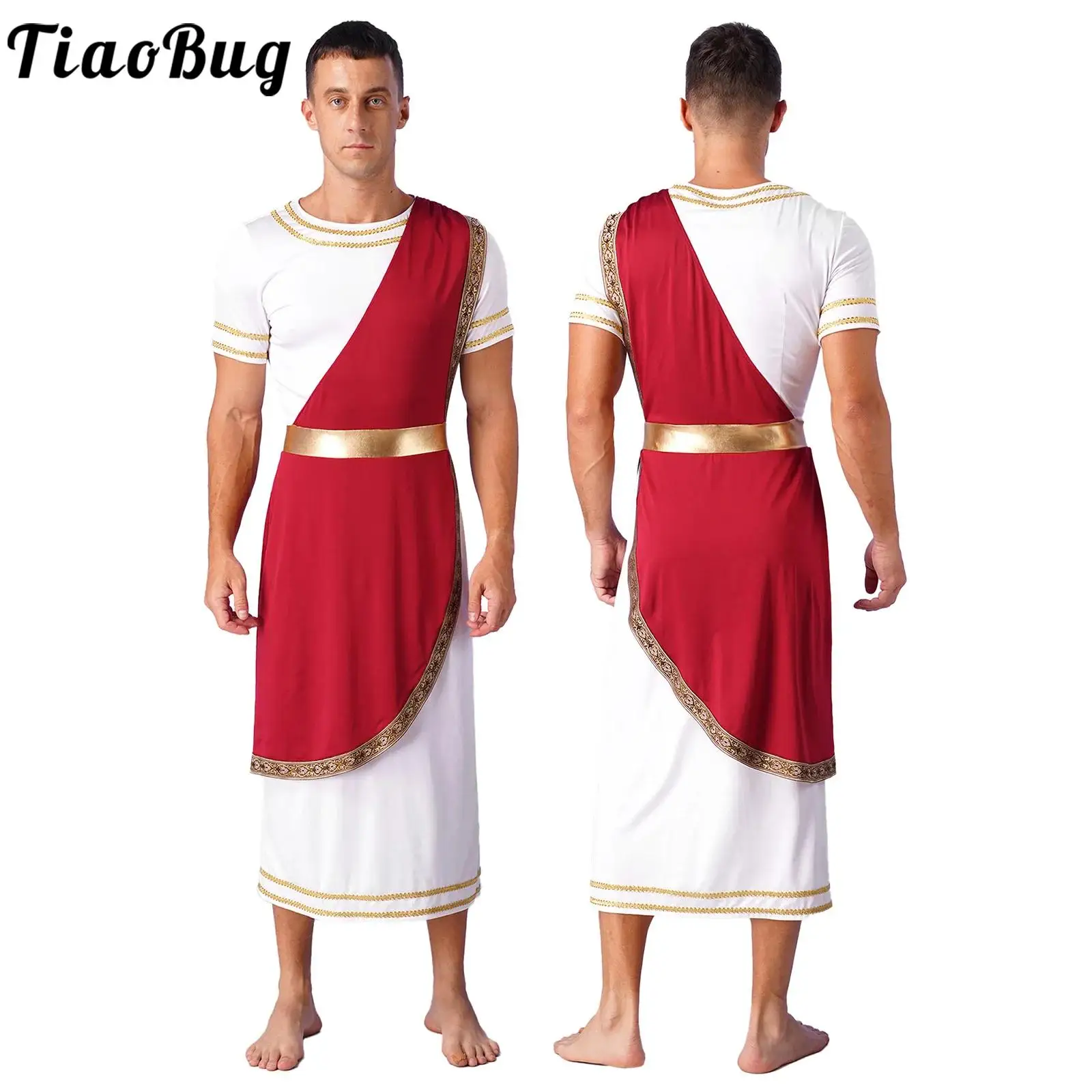 Tunique empereur romain pour hommes, Robe à manches courtes, Costume de dieu grec, Halloween, Cosplay, gladiateur, chevalier médiéval, guerrier, tenues de Cosplay Tunique empereur romain pour hommes, Robe à manches courtes, Costume de dieu grec, Halloween, Cosplay, gladiateur, chevalier médiéval, guerrier, tenues de Cosplay