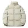 2025 nouveaux hommes col montant robe en coton simple couleur unie robe de pain ample chaud coton manteau manteau disponible en cinq couleurs