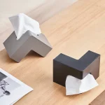 Boîte à mouchoirs japonaise, porte-papier élégant en forme de L, distributeur de papier minimaliste pour salon, étui à mouchoirs esthétique, décoration de maison