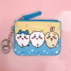 chiikawa porte monnaie en cuir pu kawaii pour femme, sac de rangement, porte clés, portefeuilles courts de dessin animé, porte cartes gt avec fermeture éclair