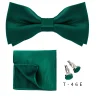Ensemble de nœuds papillon pour hommes, 3 pièces, couleur unie, chemises carrées de poche, boutons de manchette, costume papillon pour affaires, mariage, décoration cravate Ensemble de nœuds papillon pour hommes, 3 pièces, couleur unie, chemises carrées de poche, boutons de manchette, costume papillon pour affaires, mariage, décoration cravate