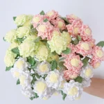 Bouquet de gardénia au crochet en fil fait à la main, décoration de maison, ornements de mariage, cadeaux de vacances