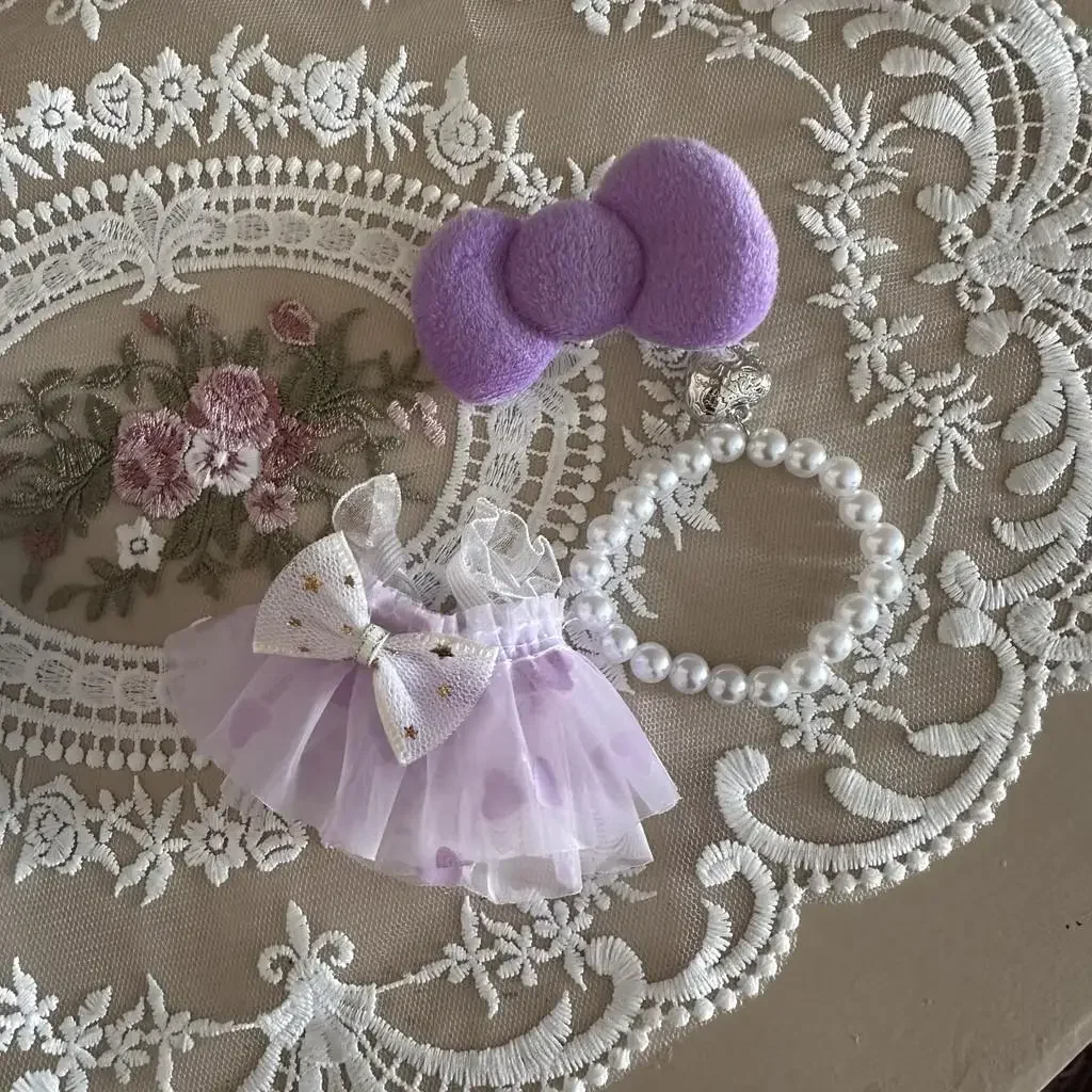 mini vêtements de poupée en peluche de 17cm, accessoires de tenue pour corée kpop exo labubu idole v2, robe de princesse avec nœud, vêtements cadeau mini vêtements de poupée en peluche de 17cm, accessoires de tenue pour corée kpop exo labubu idole v2, robe de princesse avec nœud, vêtements cadeau