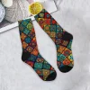 Nouveauté ethnique bohème imprimé hommes chaussettes confortable respirant antidérapant chaussettes décontractées Harajuku rétro rue chaussettes de Compression