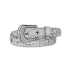 ceinture en cristal brillant argenté pour femmes, tendance, assortie avec des pantalons tendance