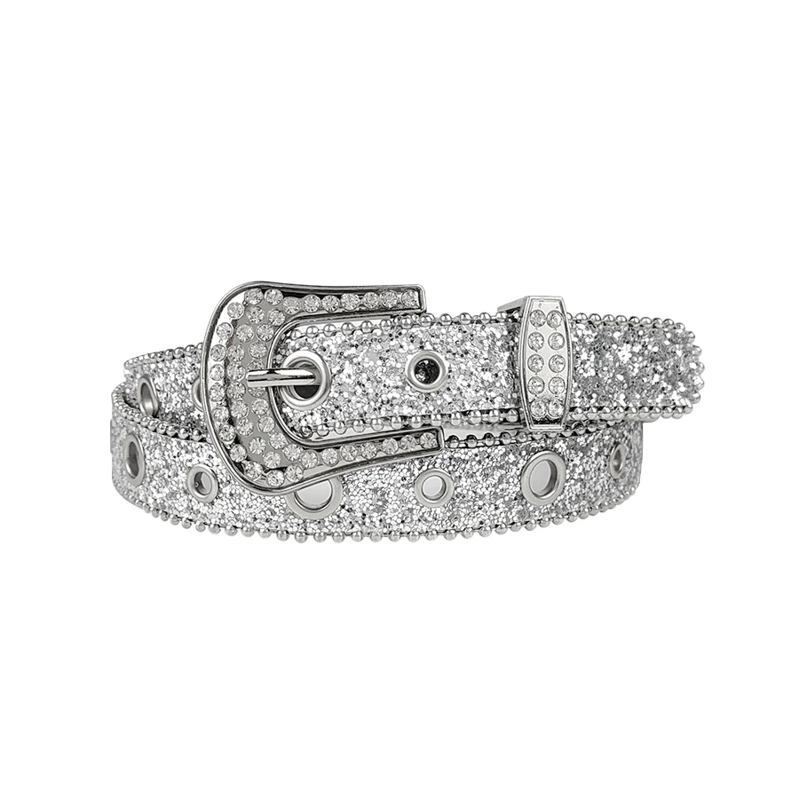 ceinture en cristal brillant argenté pour femmes, tendance, assortie avec des pantalons tendance ceinture en cristal brillant argenté pour femmes, tendance, assortie avec des pantalons tendance