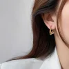 bijoux élégants pour filles, géométrie rétro, accessoires de style coréen, goutte d'eau, boule ronde, boucles d'oreilles en métal