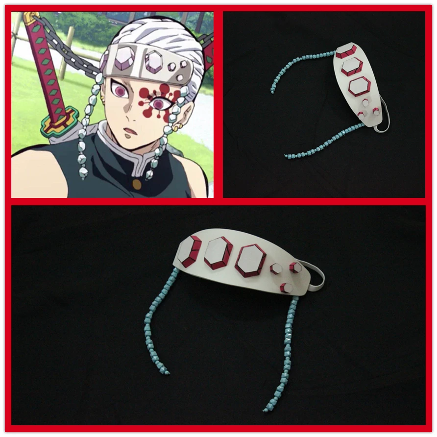 anime kimetsu no yaiba uzui tengen bandeau cosplay chapeaux perruque masque pour les yeux accessoires halloween costumes accessoire anime kimetsu no yaiba uzui tengen bandeau cosplay chapeaux perruque masque pour les yeux accessoires halloween costumes accessoire
