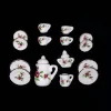 service à thé miniature maison de courses en céramique, bouilloire, beurre, tasse, modèle, escalflower, porcelaine