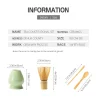 ensemble de 4 fouets matcha, brosse à thé en bambou, support de fouet en céramique, cuillère à thé en bois, outils de fabrication de thé pour la maison, bricolage