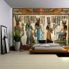 peinture murale éma enne pour chambre à coucher, tapisserie, tombeau nefertalis, thèbes, confrontations murales, dieux des prairies, décor de dortoir de salon
