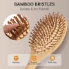 brosse à cheveux en bois de bambou, peigne de massage, masseur du cuir chevelu pour la croissance des cheveux, brosse à lisser antistatique, brosse à barbe douce en hêtre pour bébé