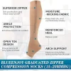 chaussettes de compression à fermeture éclair pour hommes et femmes, chaussettes hautes de maternité, anti fatigue, extensibles, sox, course en plein air, randonnée, sport, ysz01