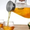 bouilloire en verre borosilicate de grande capacité, théière, degré de chaleur, pour thé, jus, eau, 1200ml, 1600ml