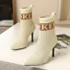 feiwei bottes de danse latine pour femmes automne hiver pointu fête hall orteil stiletto jazz tango salsa chaussures semelle en caoutchouc performance