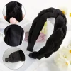bandes de sauna tressées en velours pour femmes, élastiques, croisées, accessoires pour cheveux