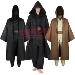 Obi Wan Kenobi Costume Jedi chevalier tunique vêtements Costume Robe cape à capuche uniforme ensemble complet adulte hommes Halloween Cosplay vêtements Obi Wan Kenobi Costume Jedi chevalier tunique vêtements Costume Robe cape à capuche uniforme ensemble complet adulte hommes Halloween Cosplay vêtements