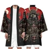 Kimono de samouraï traditionnel japonais pour hommes Yukata Harajuku noir rouge rétro samouraï Robe de jeu de rôle Cardigan couverture extérieure
