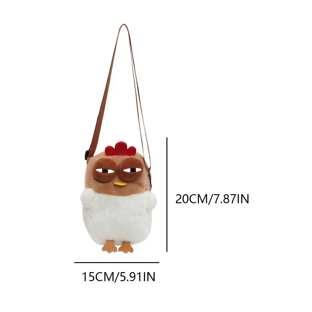 sac à main jetable pour femme, sac à main à sangle réglable, peluche moelleuse, sac de dessin animé, mignon, lancé de poule, voyage et fête sac à main jetable pour femme, sac à main à sangle réglable, peluche moelleuse, sac de dessin animé, mignon, lancé de poule, voyage et fête