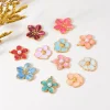 pendentif fleur de sakura en émail pour femme, aucun camélia, acier inoxydable, colliers de la présidence, bijoux en vrac exécutifs, breloque, lot de 6 pièces