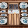 plats à sushi en céramique sans fleur, style japonais, sashimi, sauce de soja, service de vaisselle, service de vaisselle, coffret cadeau, 12 pièces/ensemble