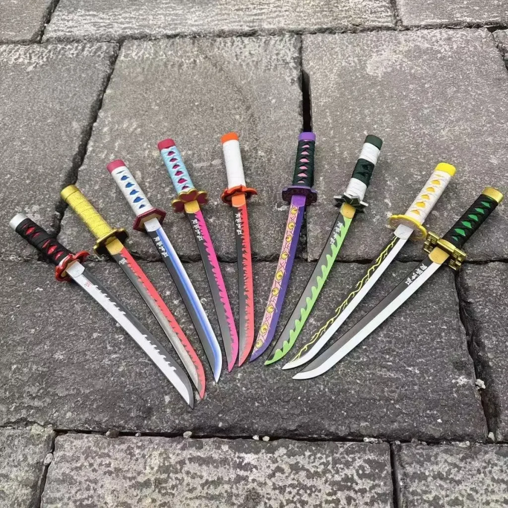 Épées Kanroji Mitsuri de 72 cm assemblées Ver. Katana Sword Cosplay armes 1:1 sécurité PU caoutchouc épée cadeau Épées Kanroji Mitsuri de 72 cm assemblées Ver. Katana Sword Cosplay armes 1:1 sécurité PU caoutchouc épée cadeau