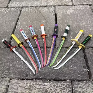 Épées Kanroji Mitsuri de 72 cm assemblées Ver. Katana Sword Cosplay armes 1:1 sécurité PU caoutchouc épée cadeau Épées Kanroji Mitsuri de 72 cm assemblées Ver. Katana Sword Cosplay armes 1:1 sécurité PU caoutchouc épée cadeau
