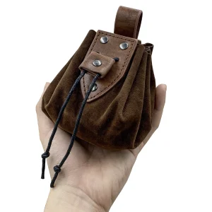 Poudres de ficelle de proximité médiévales en similicuir, porte-monnaie portable nordique rétro, ceinture vintage, sac à dés pour LARP Ren Accessoires Poudres de ficelle de proximité médiévales en similicuir, porte-monnaie portable nordique rétro, ceinture vintage, sac à dés pour LARP Ren Accessoires
