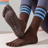 chaussettes de yoga coordonnantes à cinq doigts pour femmes, chaussettes de sport professionnelles, chaussettes de pilates, chaussettes de danse d'intérieur, chaussettes de fitness, parker, coton, tube moyen