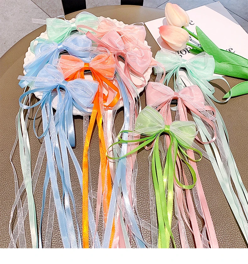 Épingle à cheveux avec sangle à nœud pour enfants, couvre chef tissé pour bébé, longue beauté, accessoires pour cheveux pour filles, nouvelle mode Épingle à cheveux avec sangle à nœud pour enfants, couvre chef tissé pour bébé, longue beauté, accessoires pour cheveux pour filles, nouvelle mode