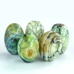 Perles d&rsquo;Agate Naturelles à Motif de Dragon, en Forme de Baril, pour Bricolage de Collier, Bracelet, Artisanat, Bijoux, Accessoires de Direction, 20x28mm, 1 Pièce